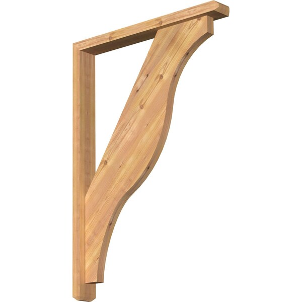 Ekena Millwork Funston Craftsman Smooth Bracket w/ Offset Brace, Western Red Cedar, 3 1/2"W x 28"D x 40"H BKT0402X28X40FST04SWR - main